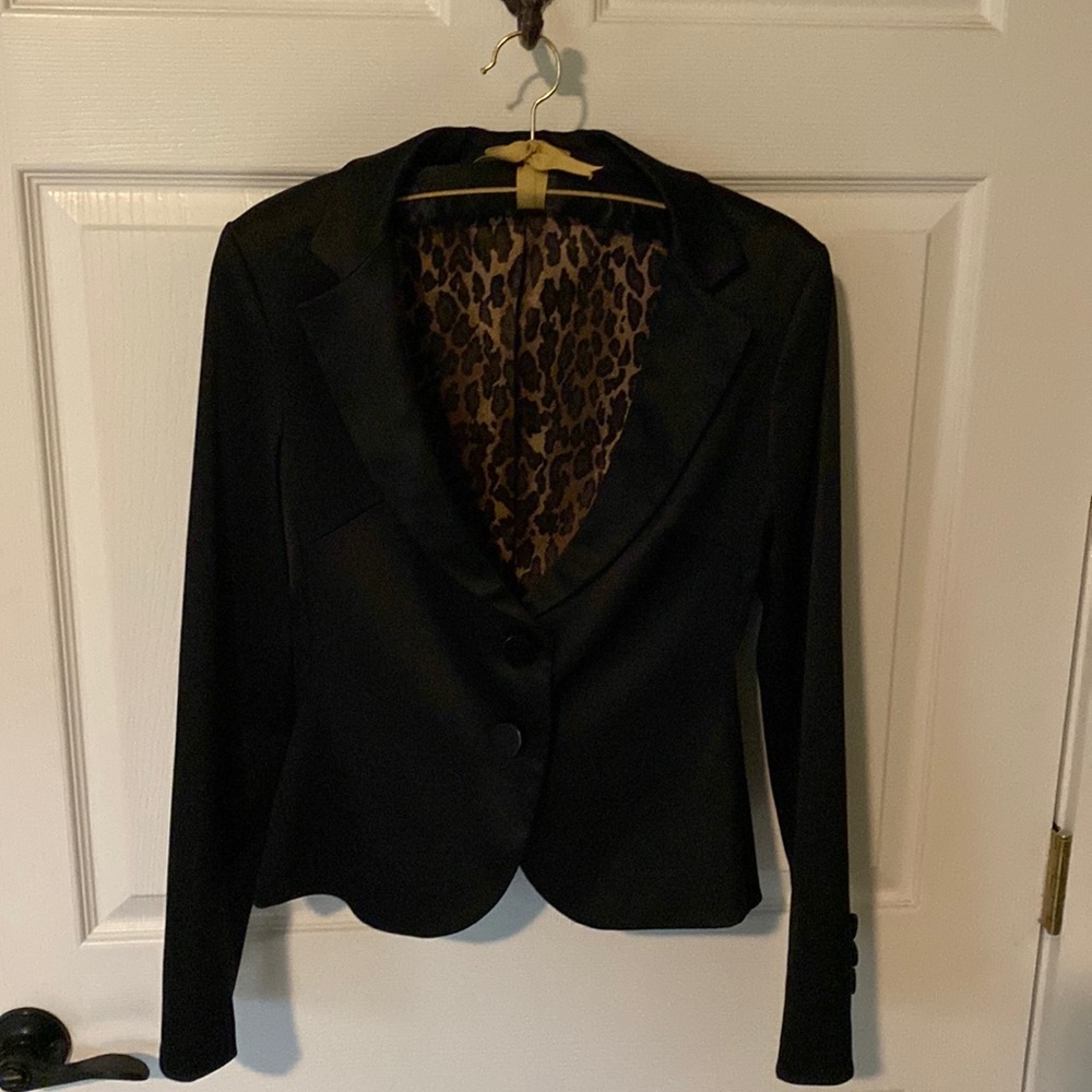Super cute Express black jacket with leopard lining!